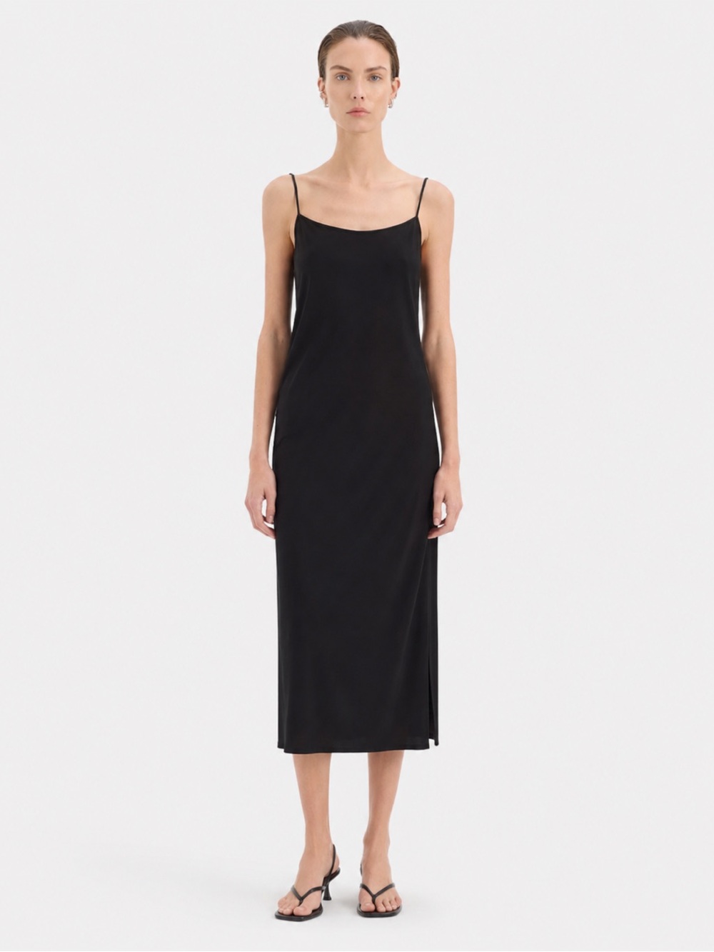NWOT SIR the Label Black Sleeveless Midi Slip Dress size S